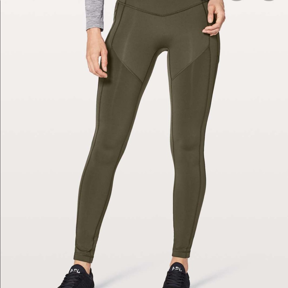 28” Lululemon All The Right Places Pant Dark Green